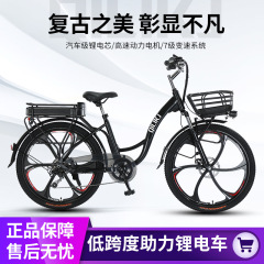 Q1 リチウム電池ファッショントラベルカーレトロ大人の電動アシストバイクリチウム電池可変速電動アシストバイク