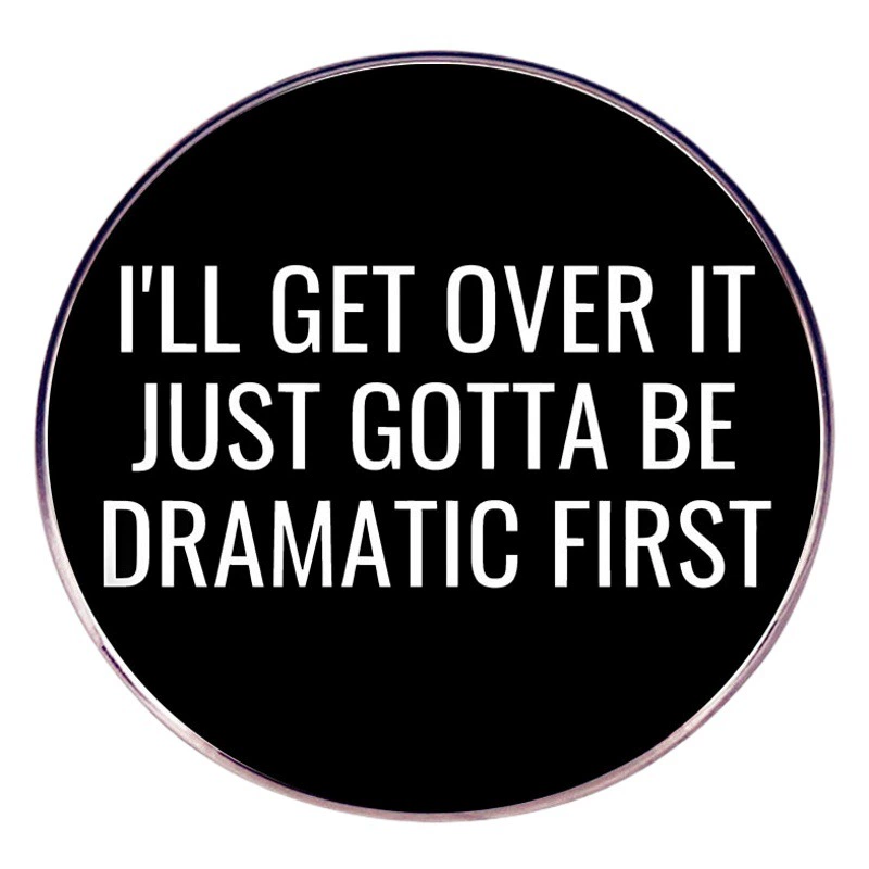 Что я преодолею, чтобы иметь драматические брошь Английский значок металлический сплав значок аксессуары