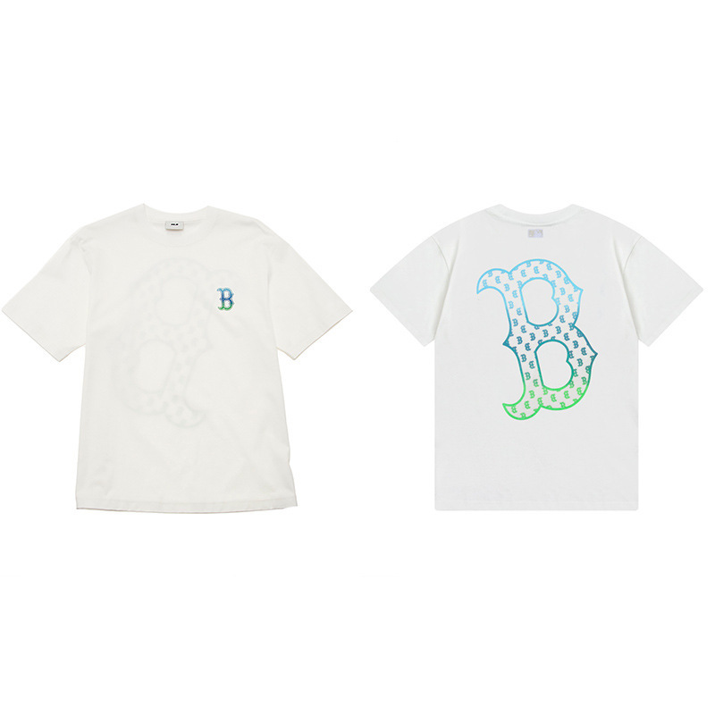 韓国新作MLBバックロゴ大プリントNY半袖Tシャツ男女兼用刺繍カジュアル半袖|undefined