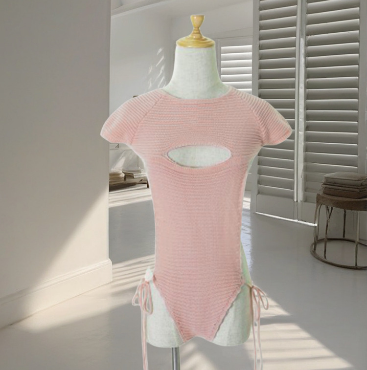 Sexy de las mujeres sin espalda sexy Lencería pasión traje hueco encaje-arriba libre mono sexy suéter de punto para las mujeres