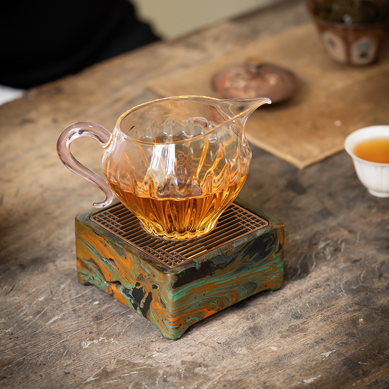 中国漆温茶ストーブ、フルーツフラワーティー保温、公平な温茶ストーブ、ティーポットベース、温茶器、キャンドル加熱|undefined