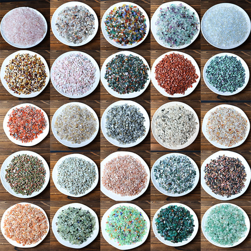 Natural East China Sea Crystal Gravel, White, Pink, Purple, Yellow, Green, Red Crystal Gravel, Demagnetizing Stone, Fluorite, Agate, Small Particle Raw Stone