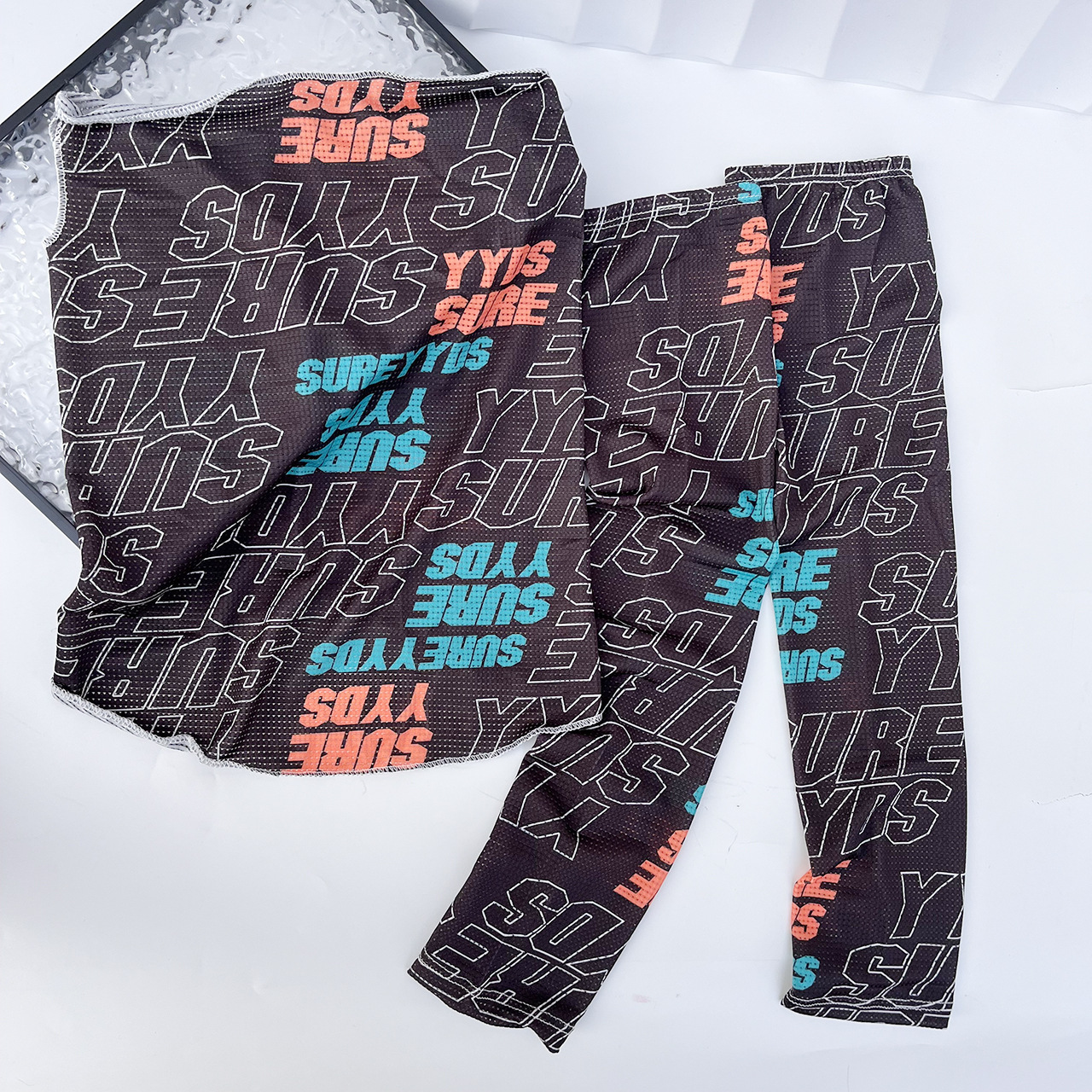 情侶字母防曬袖套面罩套裝透氣冰爽護臉防紫外線掛耳脖套冰絲面罩