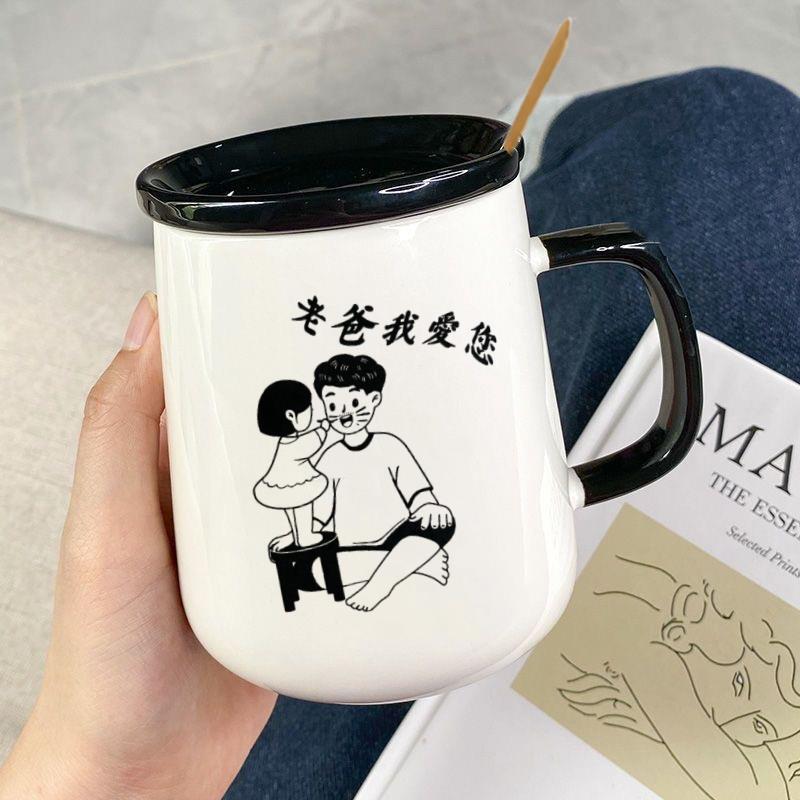 Regalos de cumpleaños creativos para el día del padre, tazas de papá con cucharas de tapa, caja de regalo de mano de alto valor