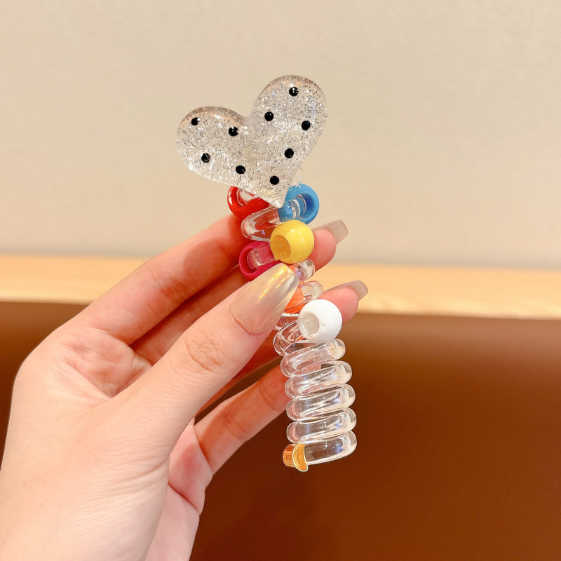 Dulce amor burbuja trenza línea telefónica bucles de cabello lindas chicas trenzadas de cabello de cola de caballo cuerda de cabello elástica