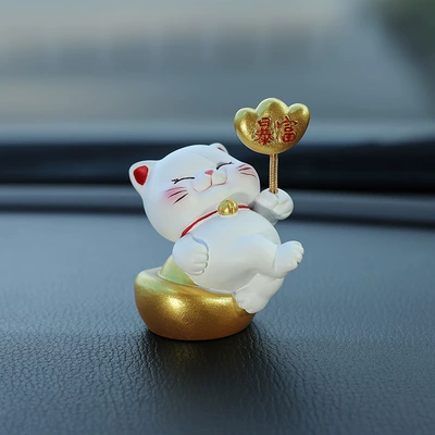 Car ornaments Cat Center Console Decoration Ingot - get-rich
