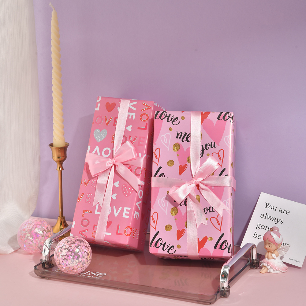 Papel de regalo de San Valentín de Amazon, papel de regalo romántico, papel con diseño floral, papel de regalo de cumpleaños al por mayor
