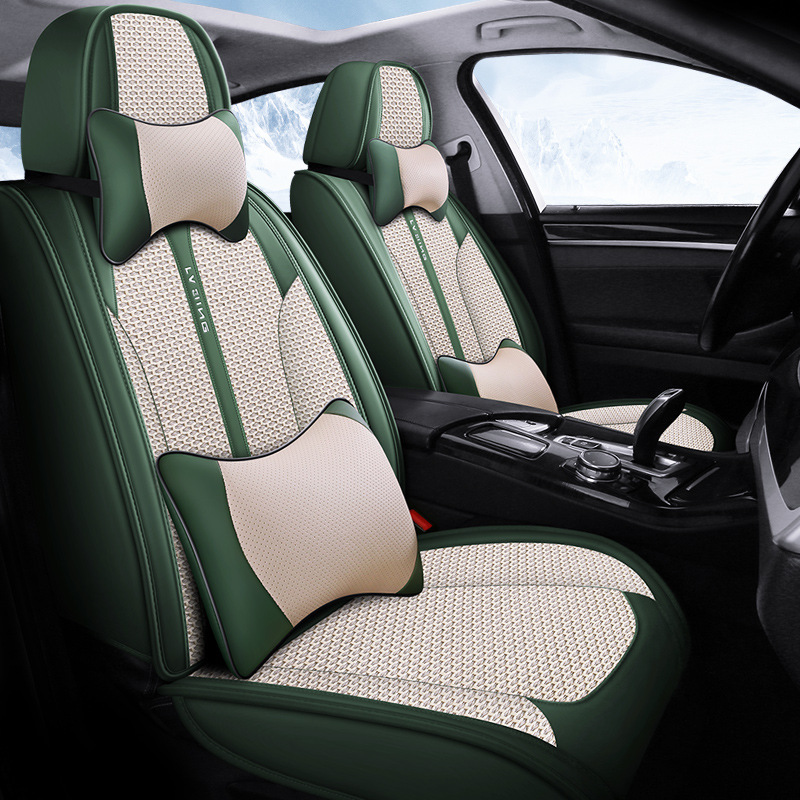 2022年新款全包皮冰丝夏季汽车座垫坐垫座垫套厂家一件代发亚马逊