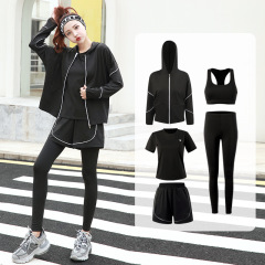 秋冬新款健身服套裝女拉鏈帽衫寬鬆肥大遮肚顯瘦運動跑步瑜伽服女