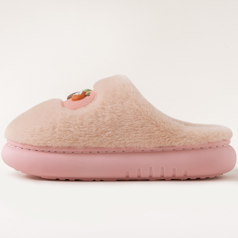 Qaidashun zapatillas de algodón para hombres y mujeres invierno nuevo interior y exterior peluche pareja zapatillas de algodón cálidas peluche al por mayor