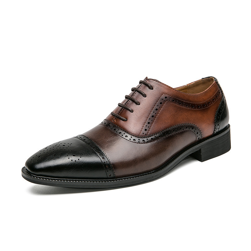 Zapatos de cuero de bloque transfronterizos de tamaño grande para hombres 46 metros 2024 primavera y otoño ropa de negocios casual para hombres de tres juntas para aumentar la altura de los zapatos de hombre