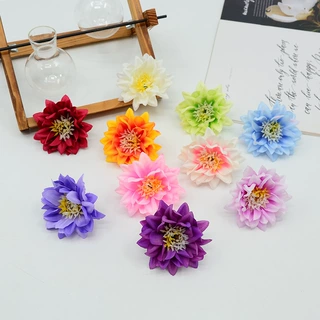 仿真花松针牡丹假花直径7cm绢布花头diy头饰发簪配花古风服装制作