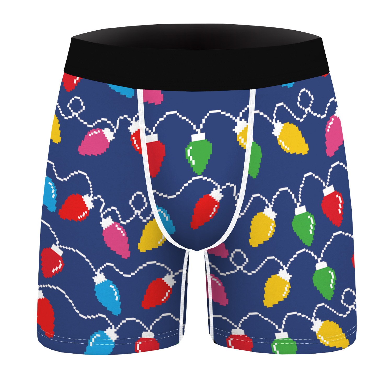 New Christmas 3D digital printed men's fashionable and breathable polyester underwear for comfortable wearing with flat_voghion.com