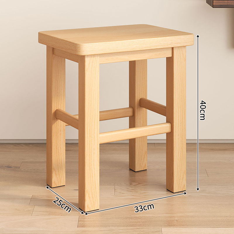 [imported rubber wood, thickened stool surface] log color 40cm high - no cracking