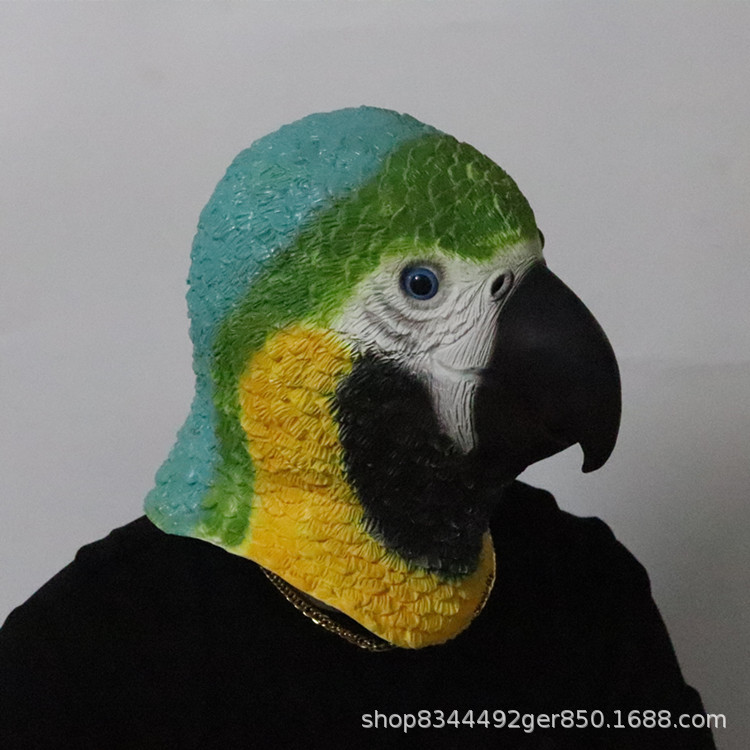 Nuevo loro cabeza cubierta colorido loro máscara de Halloween realista divertido vestir accesorios