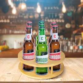 木质双层厨房调味料收纳架可旋转调酒糖浆储物架多功能物品放置架