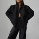 Cross-Border gold silk sequined jacket for women 2024 European and American INS new fashion sequined stand collar loose jacket jacket