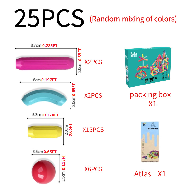 Juguete Magnético Infantil Tipo Varillas, Método Montessori para Educación Temprana y Creatividad - Juego de Construcción