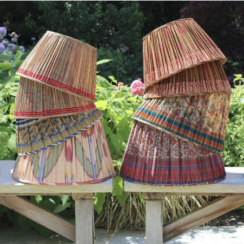 12 pulgadas ins viento transfronterizo para impresión de tela plegada escena de mano lámpara cubierta lámpara de escritorio accesorios de lámpara candelabro DIY hecho en casa