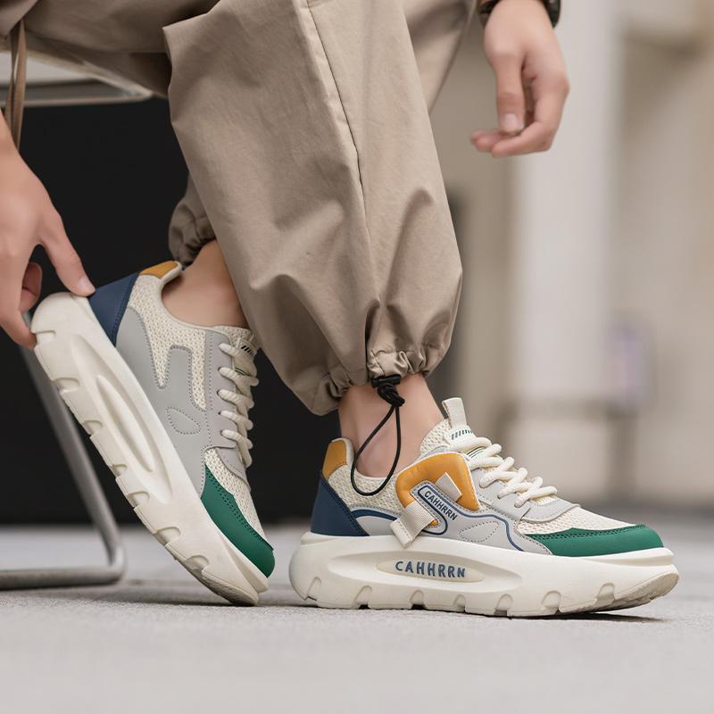 Generación de verano nuevos zapatos deportivos de malla zapatos casuales para hombres zapatos de papá zapatos de fondo grueso zapatos de estudiante de todo fósforo zapatos de moda zapatillas de deporte de cuatro estaciones