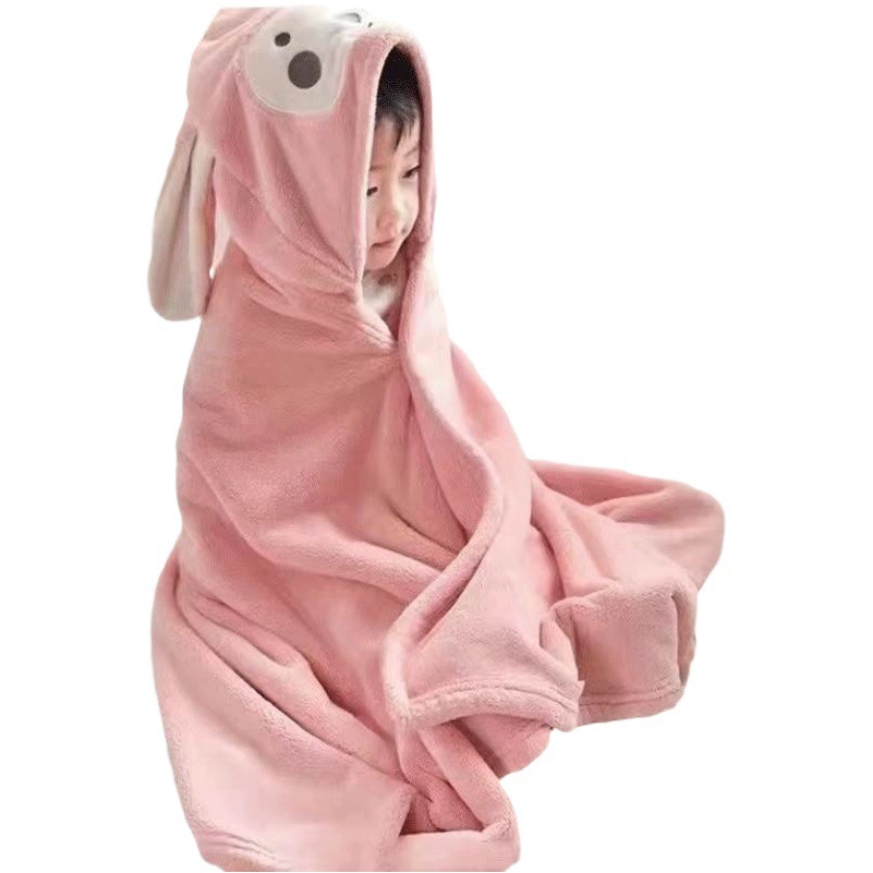 Влагопоглощающее, нелиняющее детское пончо с капюшоном из кораллового флиса, быстросохнущее, оптом от производителя