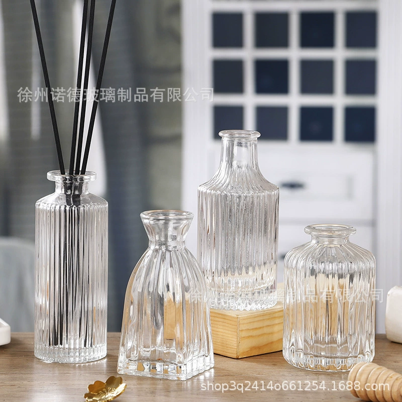 Римская колонна маленькая ваза для ароматерапии бутылка в вертикальную полоску стеклянная бутылка для белизны