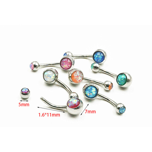 316L stainless steel imitation opal navel jewelry navel nail navel ring body piercing jewelry amazon piercing