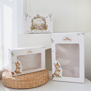 Packaging Gift Box Newborn Square Scarf Children's Scarf Gift Giving Packaging Box Transparent Children's Bath Bath Towel Big Gift Box