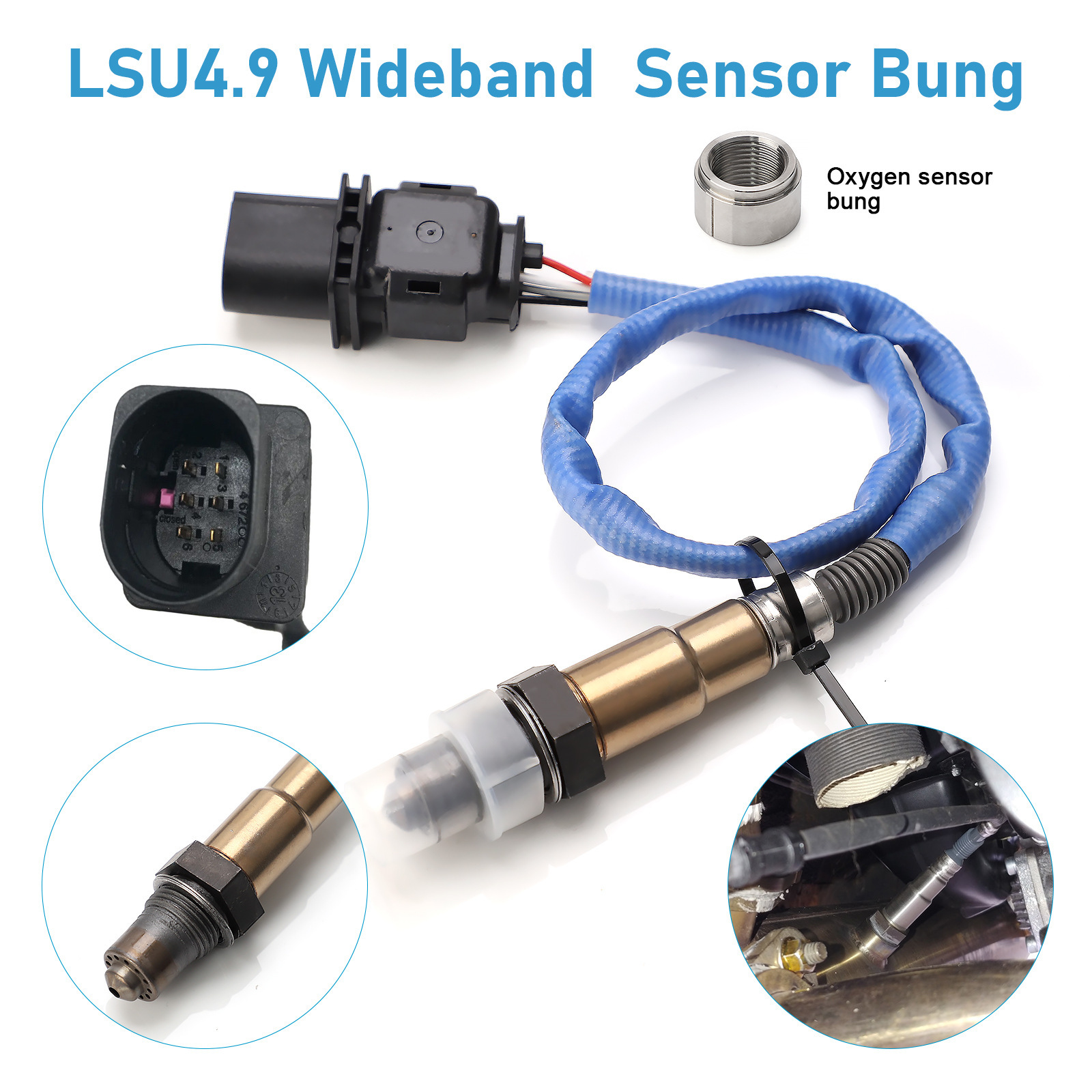 Car Modification Wide-Range Air-Fuel Ratio Gauge 52mm Air-Fuel Ratio Meter with Wide Oxygen Sensor Set Lsu4.9