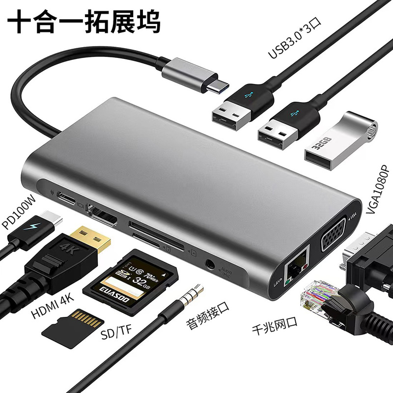 Typec拡張usbスプリッターマルチインターフェースhdmiケーブルアダプタ5 in 1拡張ドック|undefined