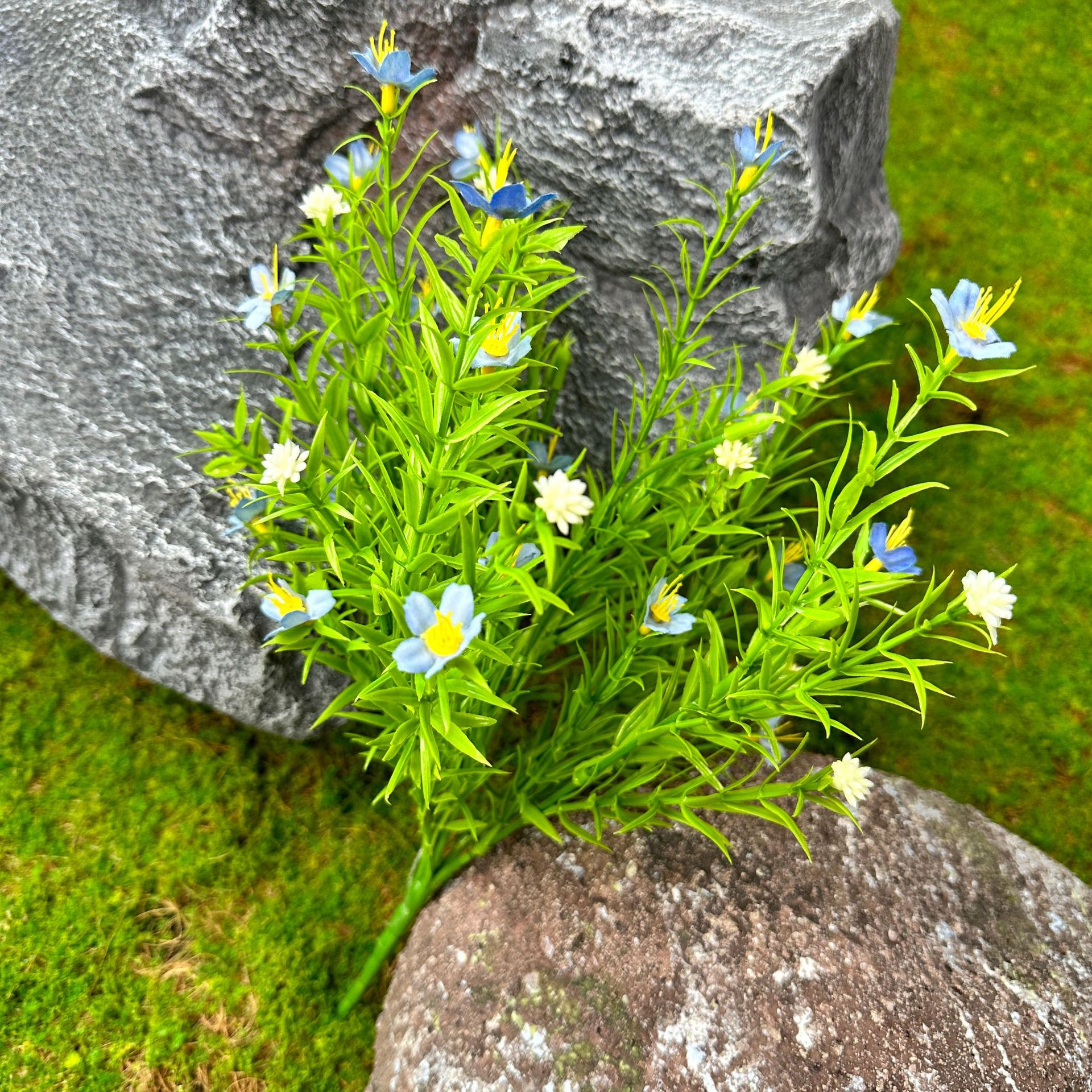Flor artificial Gypsophila única flor falsa arreglo floral decoración estilo pastoral sala de estar patio decoración de mueble de TV