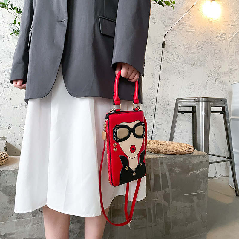 345g Weight Cotton Lining Material Sewing Thread Fashion Element Zipper Closure Type Single Shoulder Strap Strap Type Crossbody Bag Bags Type Casual, Shopping Occasion Pu Leather Material Human Pattern All Seasons Season Women's Gender Streetwear Style Square Shape Medium Size Women's Medium Pu Leather Human Streetwear Sewing Thread Square Zipper Crossbody Bag 127