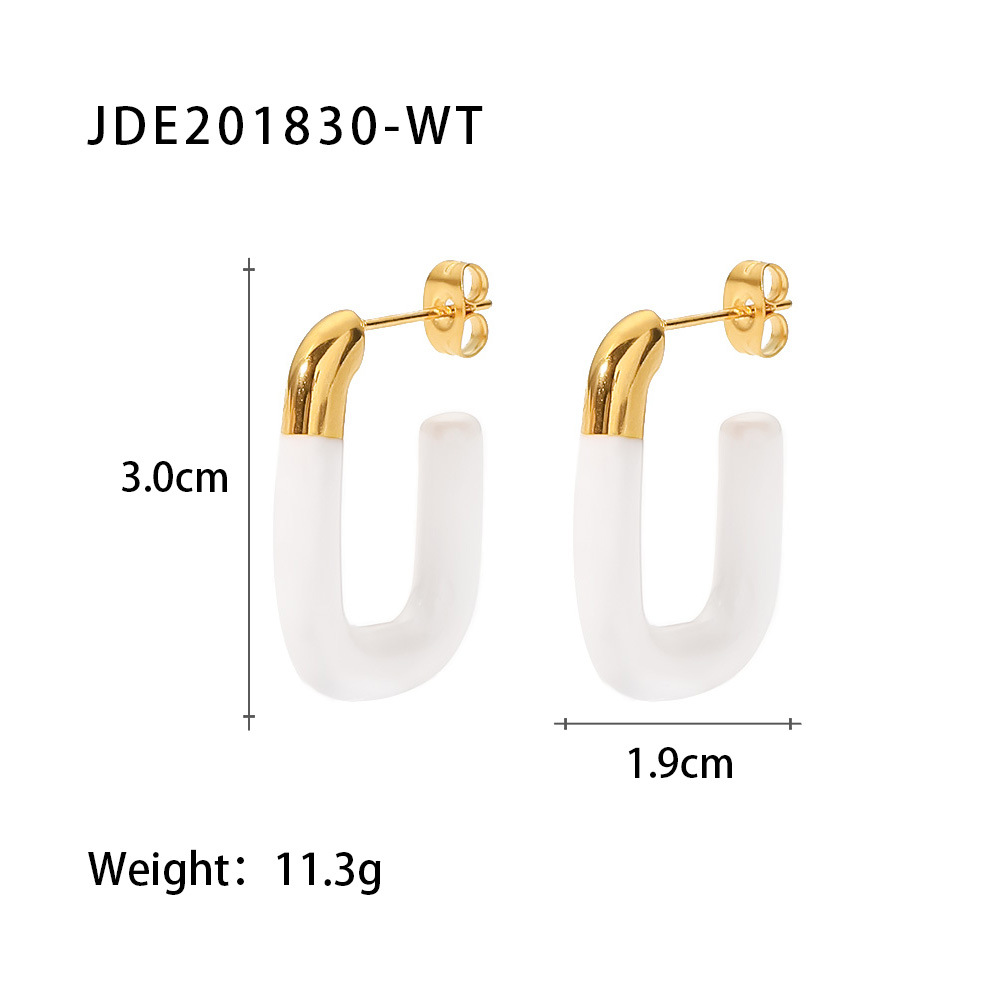 Mode U-form Überzug Rostfreier Stahl Vergoldet Ohrstecker display picture 5