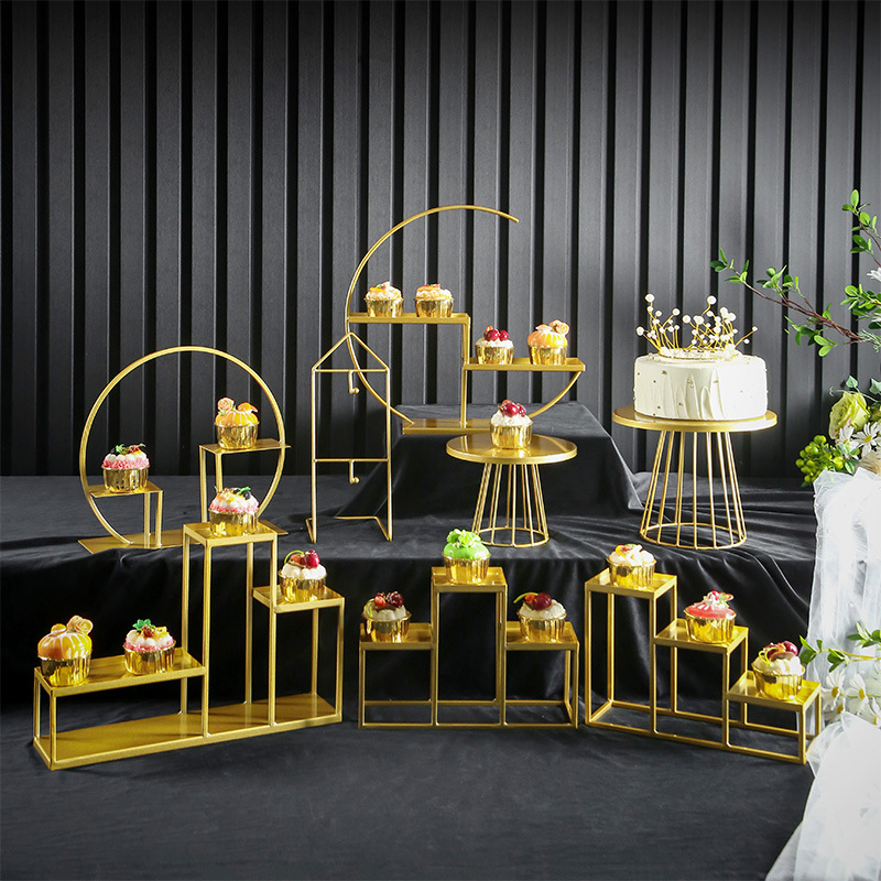 Postre de estilo europeo soporte exhibición decoración de la boda traje simple pastel merienda soporte buffet comida fría té romper Mesa