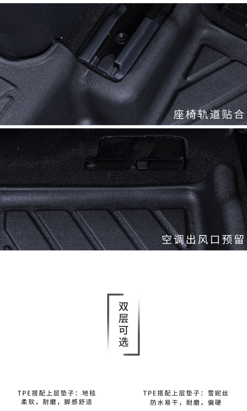 Tpe Car Floor Mats Waterproof Special Driver and Passenger Floor Mats Individual Rear Floor Mats Third Row Single Piece Mat