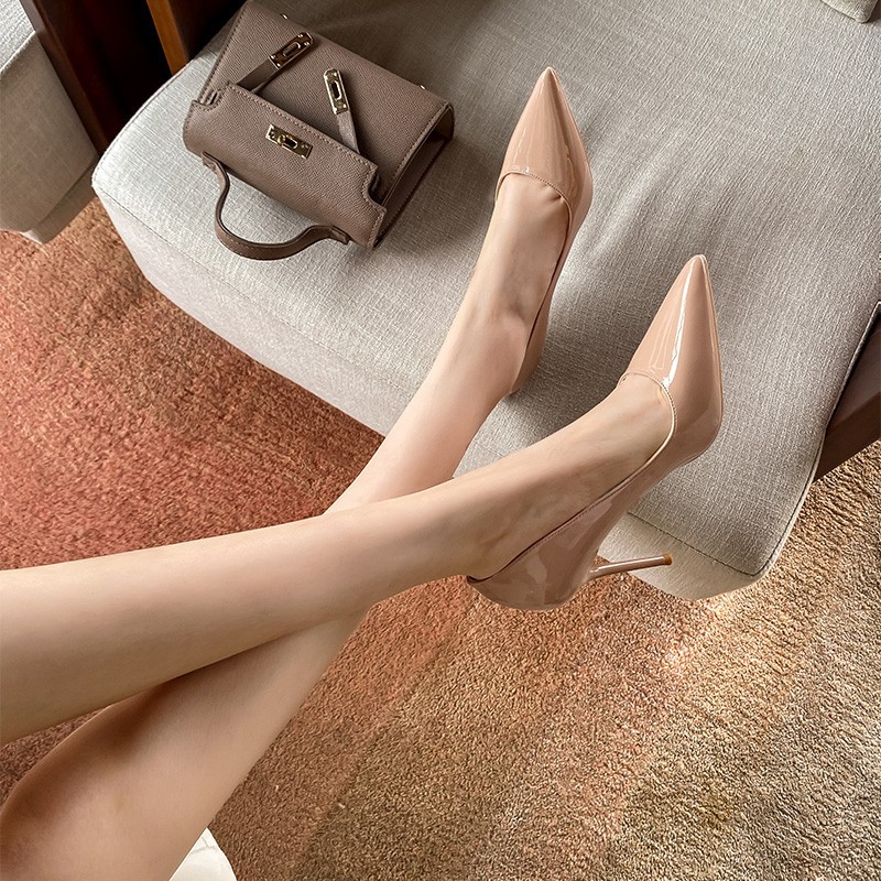 Elegant autumn fashionable high heels stiletto heels