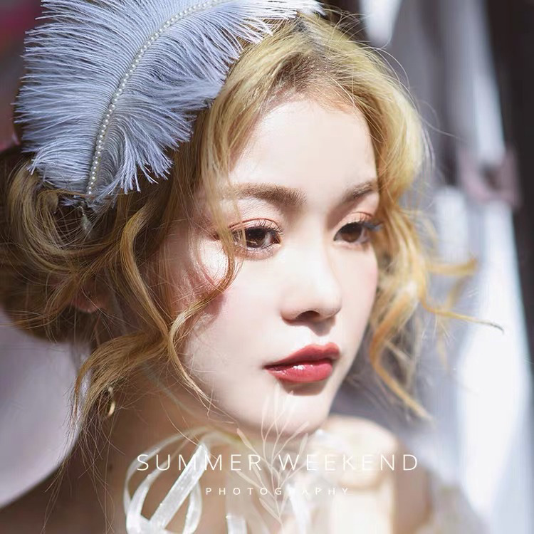 实在太仙了 法式新款超仙发箍森系羽毛发箍气质珍珠发饰女|ms