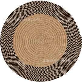 编织地毯圆形客厅床垫坐垫室内宝宝抓周脚垫手工编织棉质地毯