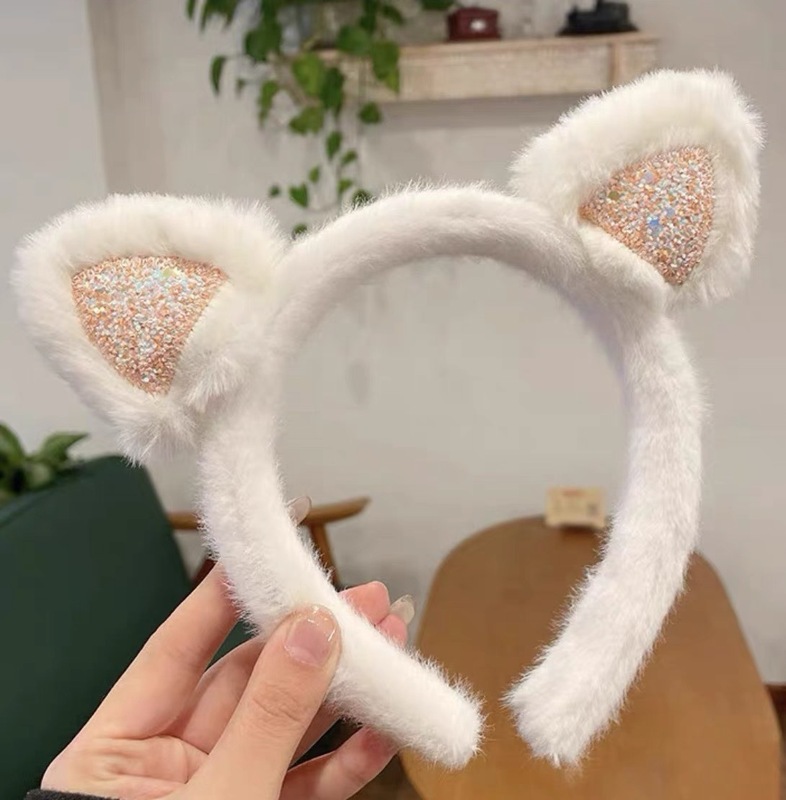 かわいい立体ぬいぐるみ猫耳カチューシャ女の子猫リボンカチューシャ洗顔ヘアピンヘアアクセサリー|undefined