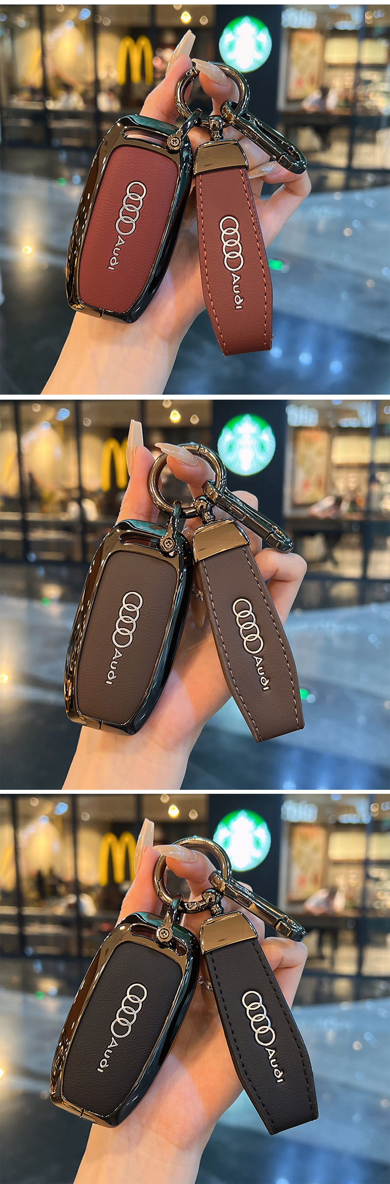 Suitable for Audi A6L Key Cover Q7 A4L Q4Etron New A3L Car Q3Q5 Bag Q2 Buckle Q6 Shell A7L Male A5L