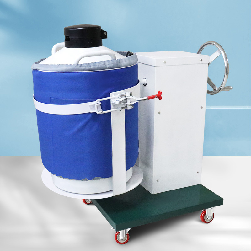 可根据尺寸现做可单手操作小口径液氮罐倒液辅助装置带移动小推车