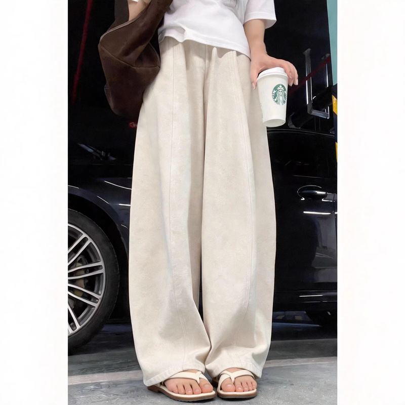 Spring and Summer Maternity Pure Cotton Carrot-Style Casual Wide-Leg Pants, Summer Thin Maternity Harem Pants, Loose Dad Pants with Drawstring Waist Spring and Summer Maternity Pure Cotton Carrot-Style Casual Wide-Leg Pants, Summer Thin Maternity Harem Pants, Loose Dad Pants with Drawstring Waist