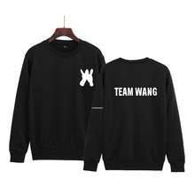 外贸GOT7组合周边team wang王嘉尔同款字母印花圆领情侣卫衣