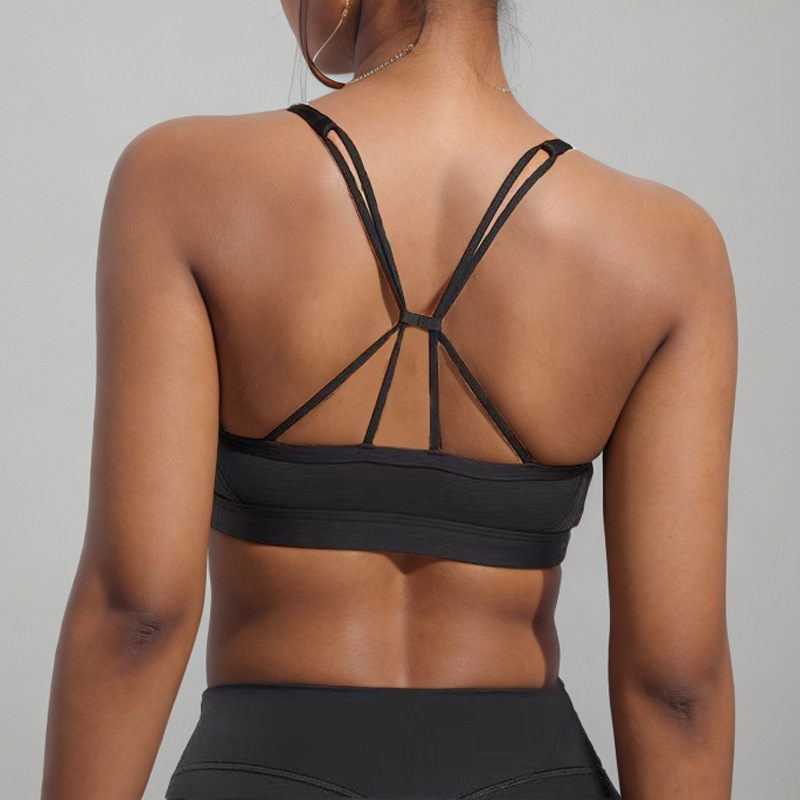 Comercio exterior chaleco de yoga transfronterizo mujer con cojín de pecho envuelto pecho antichoque belleza espalda entrenamiento deportivo de fitness bra de cabello