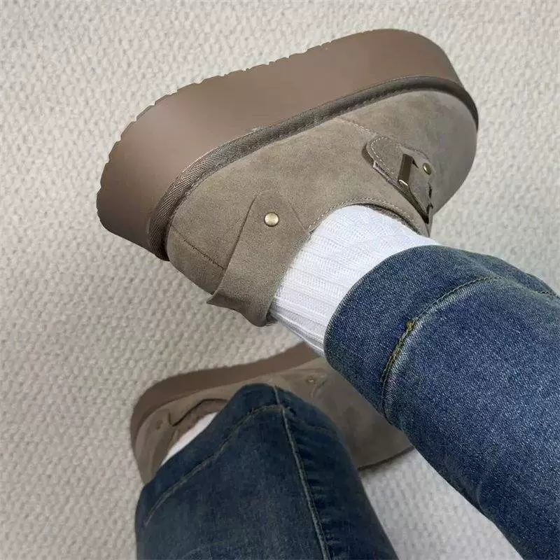 Shoes platform, warm non-slip high boots, plus size