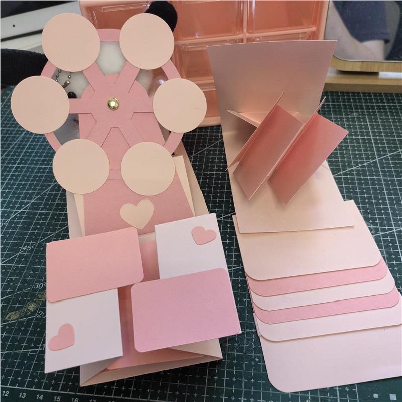 Festive Gift-Giving, High-Quality Finished 3D Photo Albums, Pink Set, Other Paper-Based 3D Books