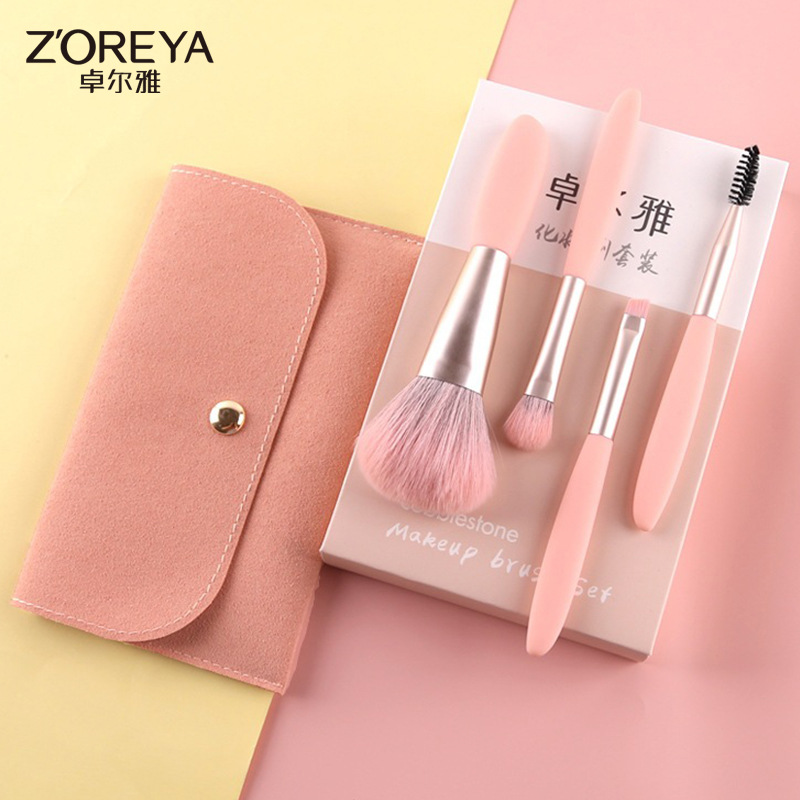Fábrica en stock al por mayor herramientas de maquillaje para principiantes pincel de polvo suelto pincel corrector transfronterizo 4 mini pinceles de maquillaje traje