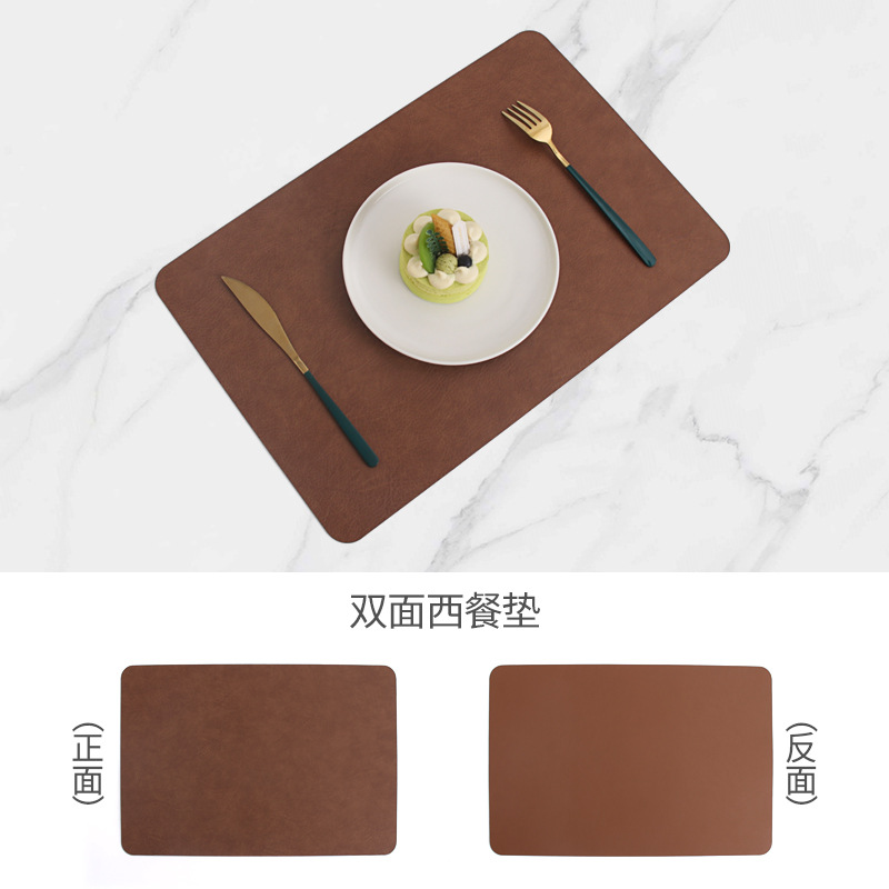 Spot mantel de cuero de pvc impermeable de doble capa patrón de cuero cuadrado mantel occidental mantel aislante de hotel mantel de mesa hogar