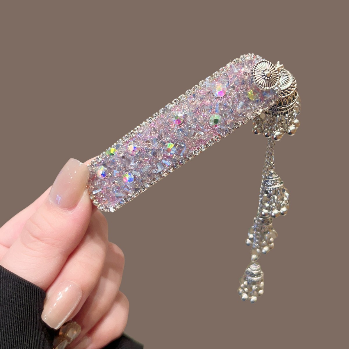Purple pink bell tassel BB clip