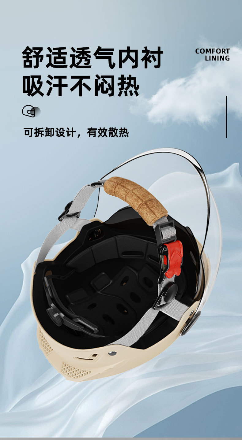 Electric Motorcycle Helmet 3C Certified Sunscreen Half Helmet